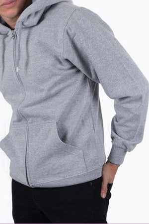 Reißverschluss Schweiß Hoodie - Hellgrau