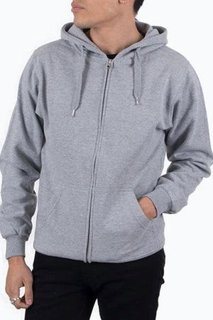 Reißverschluss Schweiß Hoodie - Hellgrau