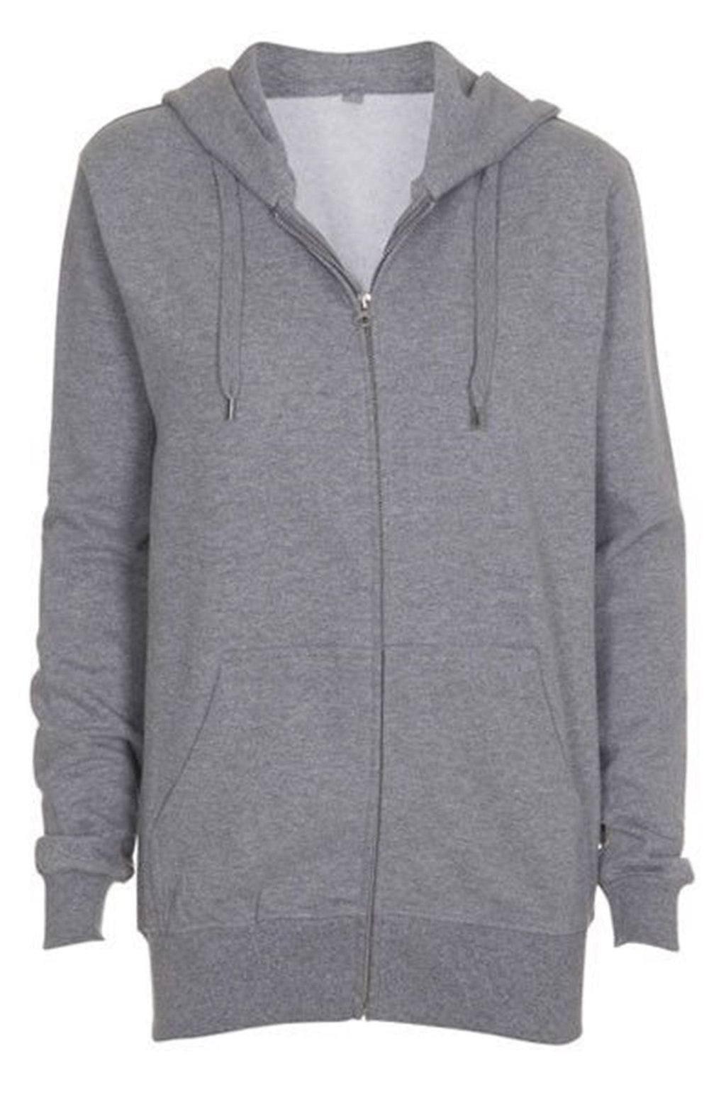 Reißverschluss Schweiß Hoodie - Hellgrau