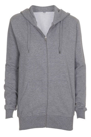 Reißverschluss Schweiß Hoodie - Hellgrau