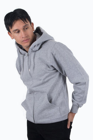 Reißverschluss Schweiß Hoodie - Hellgrau