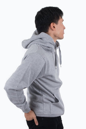 Reißverschluss Schweiß Hoodie - Hellgrau