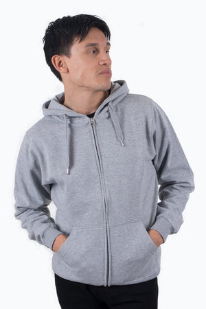 Reißverschluss Schweiß Hoodie - Hellgrau