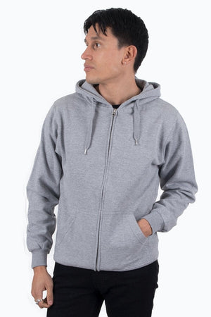 Reißverschluss Schweiß Hoodie - Hellgrau