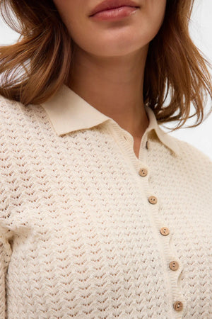 Panama 2/4-Strickjacke – Birke
