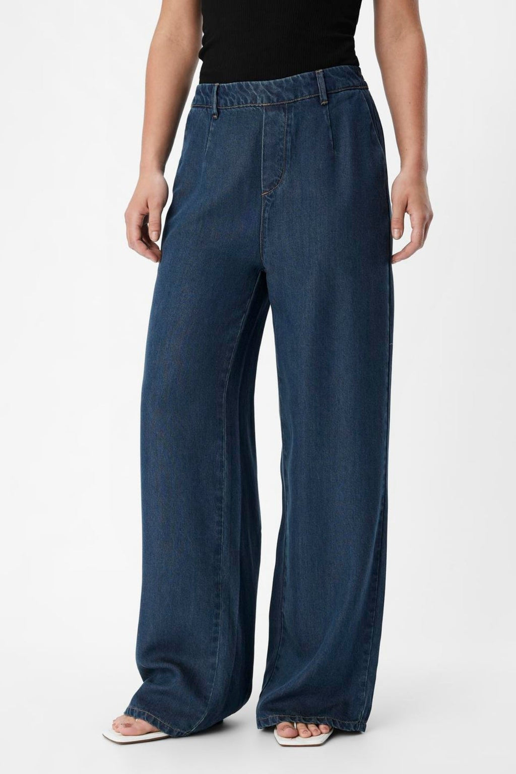 Rahmen Lisa breit Pants - Dunkelblau Denim Spülenwäsche