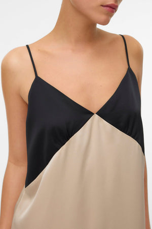 Joy Singlet-Knöchelkleid - Schwarz Zementkontrast