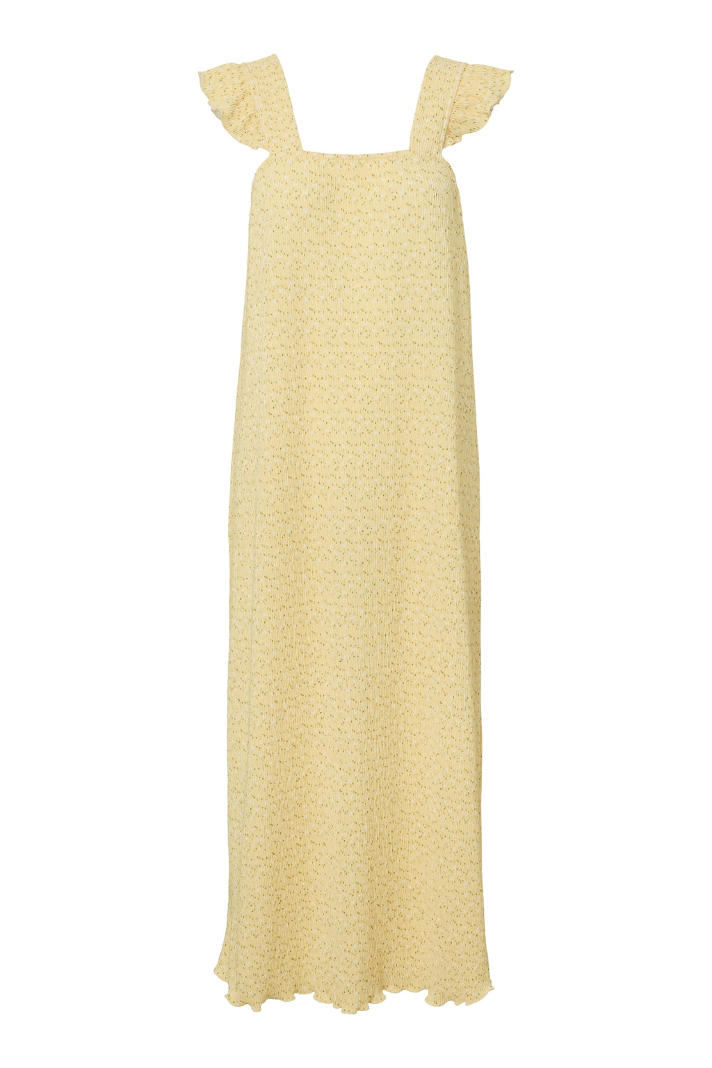 Volantkleid mit Flora-Trägern – Französische Vanille
