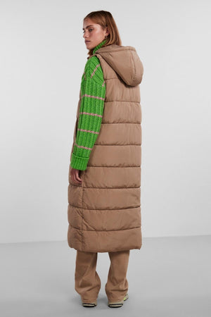 Elinora Lang Puffet Weste - Silver Mink