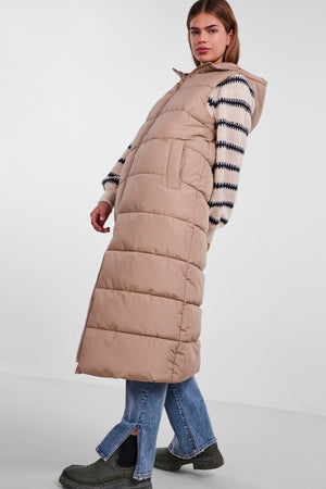 Elinora Lang Puffet Weste - Silver Mink