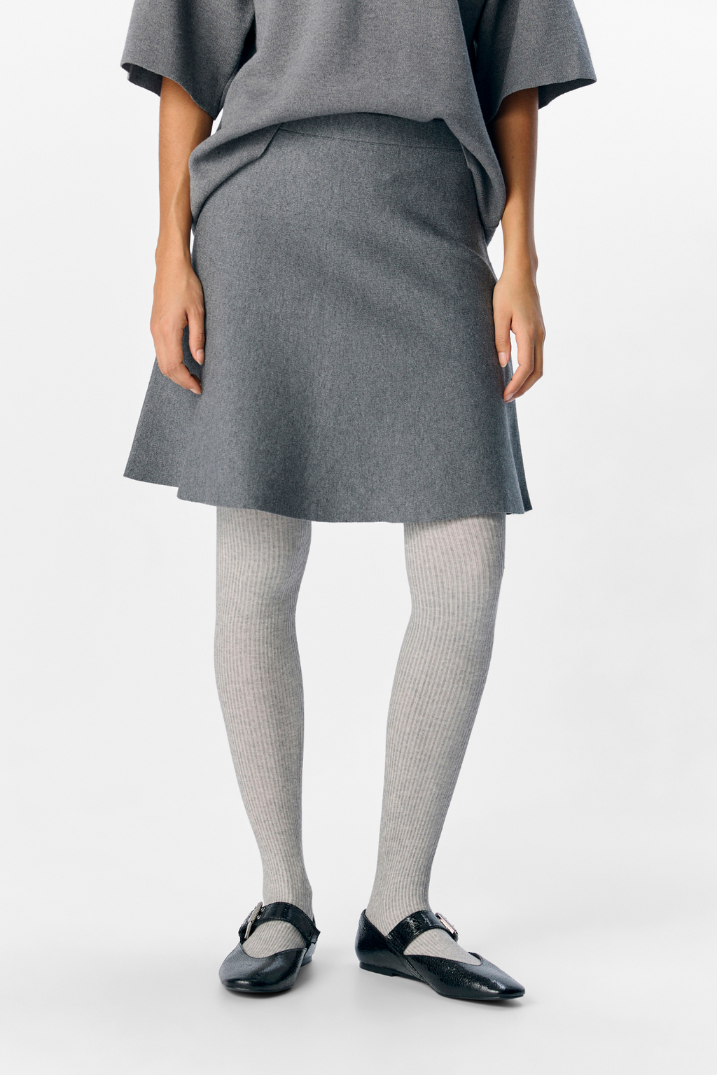 Reynard HW kurzer Strickrock - mittelgraue Melange