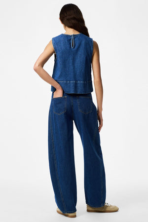 Silke Denim Top – Mittelblauer Denim