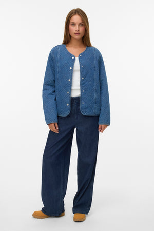 Era Steppjacke – Mittelblauer Denim