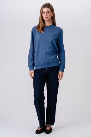 Sweatshirt mit Rundhalsausschnitt – Blau