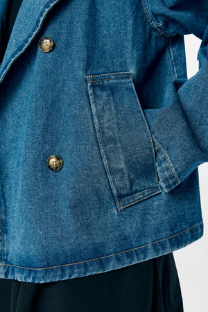 Tilla Gro l/s Denim Jacke - mittelblauer Denim