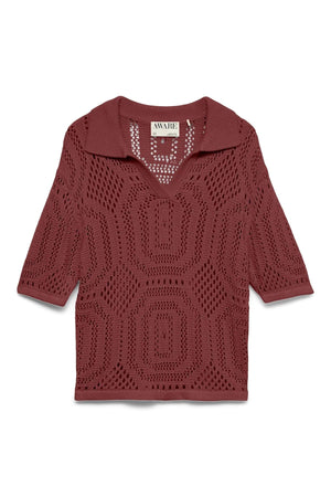 Baylee Polo Crochet – Rostbraun