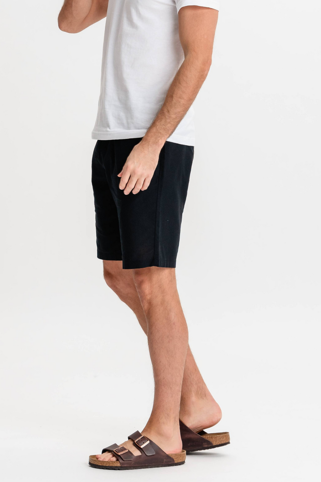 Leinen Shorts - Schwarz