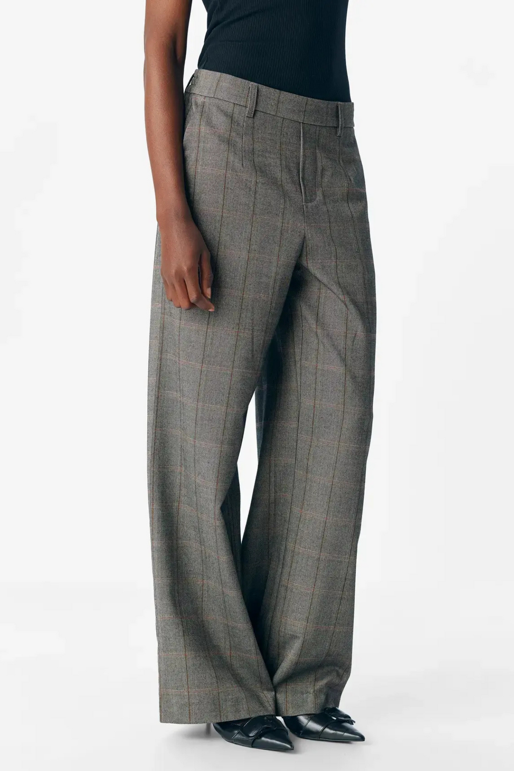 Lisa breit Pants - Schwarz Humus + Tannin