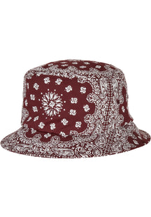 Bandana Print Bucket Hat - Kirsche/Weiß