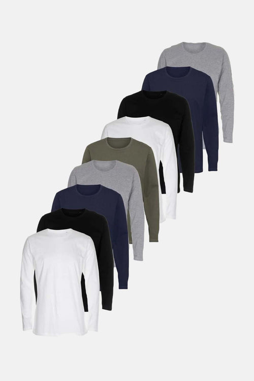 Basic Long Sleeve T-Shirt - Package Deal (9 pcs.) - TeeShoppen Group™ - T-shirt - TeeShoppen