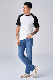 Basic Raglan T -Shirt - Schwarz und Weiß