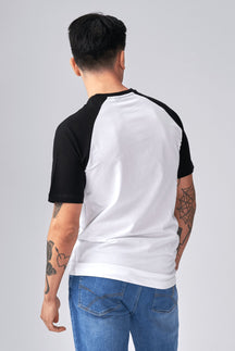 Basic raglan T-shirt - Black and white