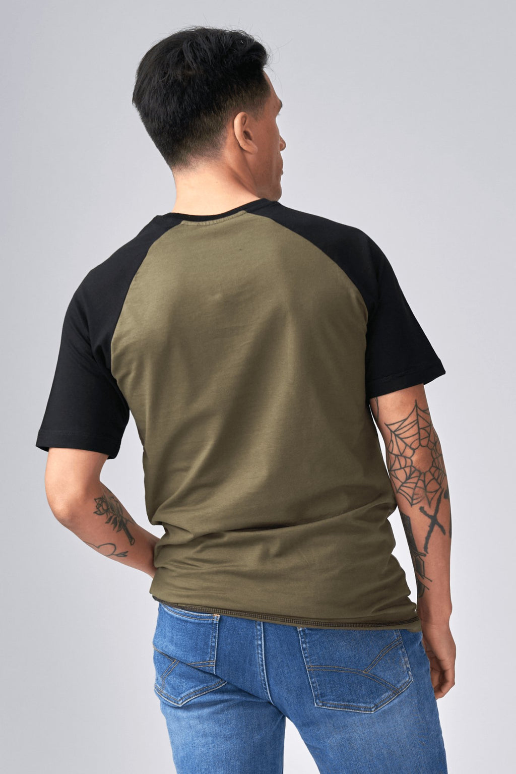 Basic raglan T-shirt - Black-Army
