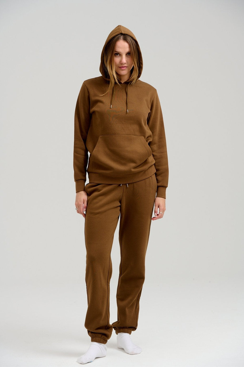 Basic Sweatsuit mit Hoodie (braun) - Paketangebot (Damen)