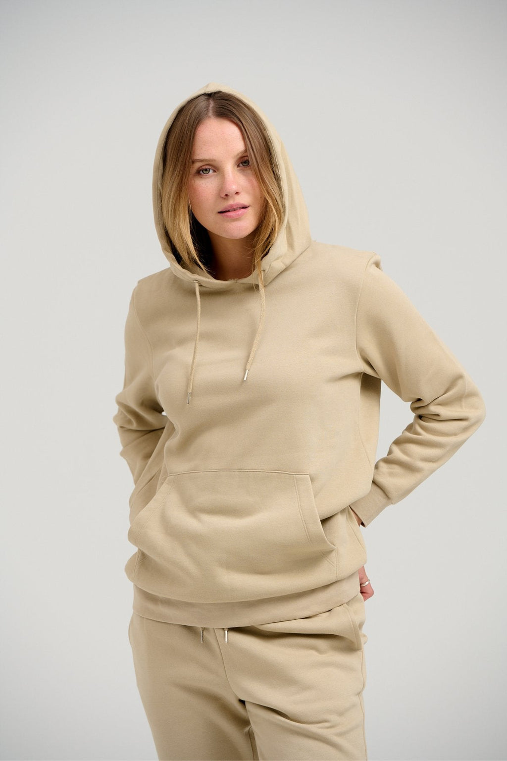 Basic Sweatsuit mit Hoodie (dunkles Beige) - Paketangebot (Damen)