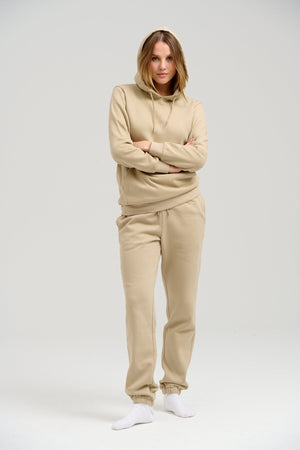 Basic Sweatsuit mit Hoodie (dunkles Beige) - Paketangebot (Damen)