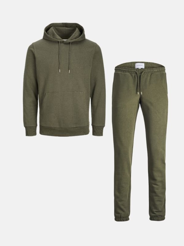 Basic Sweatsuit mit Hoodie (dunkelgrün) - Paketangebot