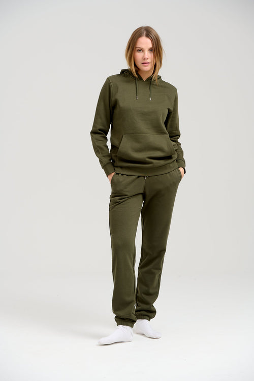 Basic Sweatsuit with Hoodie (Dark Green) - Package Deal (Women) - TeeShoppen Group™ - Sweatsuit - TeeShoppen