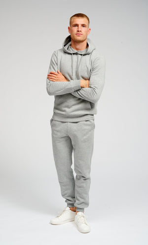 Basic Sweatsuit mit Hoodie (hellgraue Melange) - Paketangebot