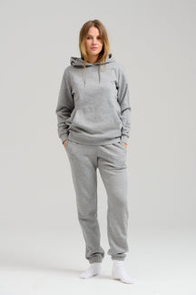 Basic Sweatsuit mit Hoodie (hellgraue Melange) - Paketangebot (Damen)