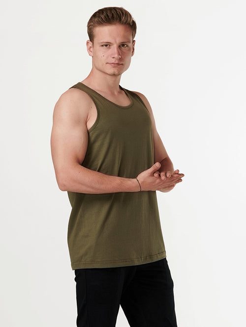 Basic Tanktop - Army Green - TeeShoppen Group™ - Underwear - TeeShoppen