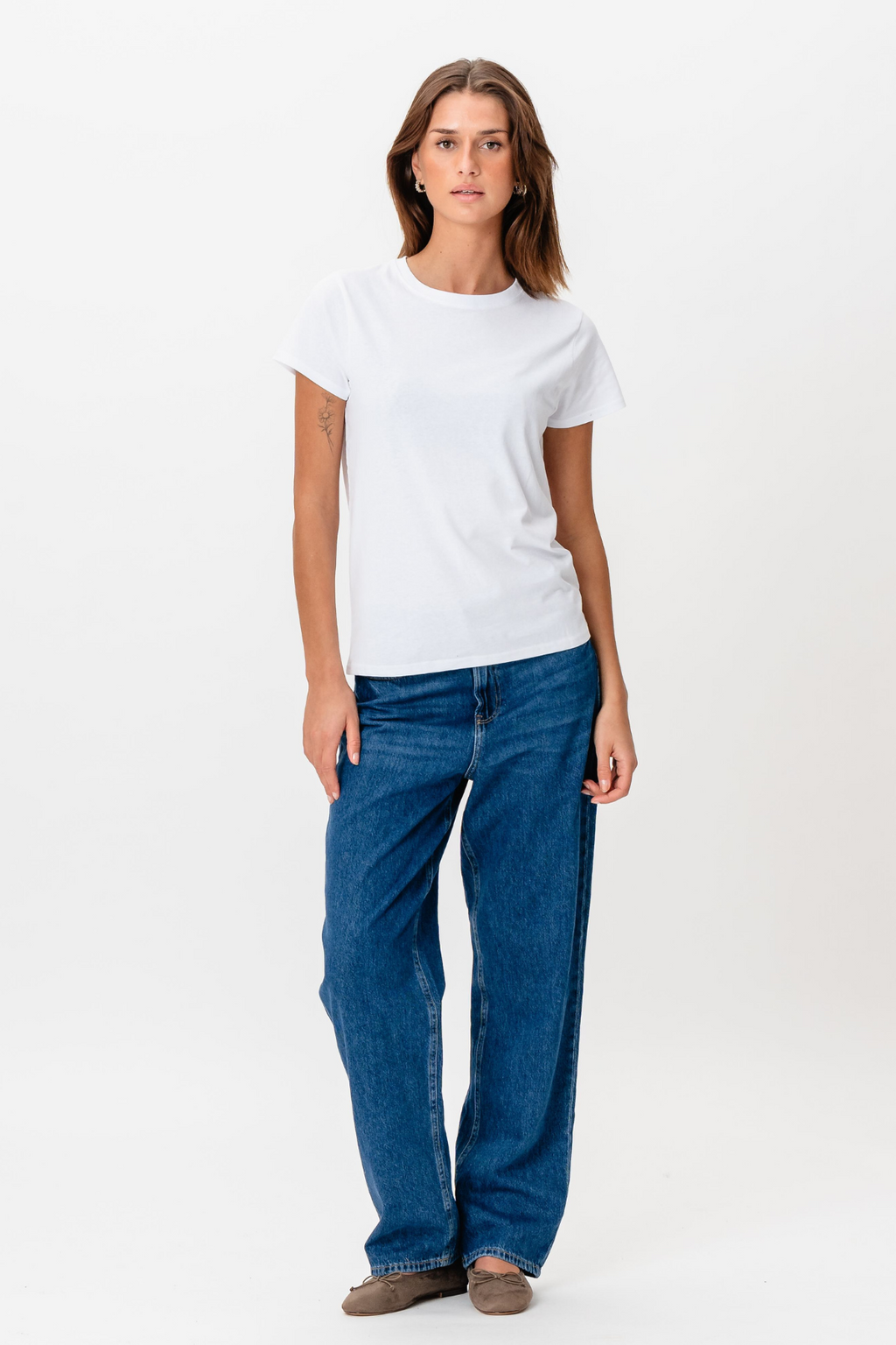 Basic T -Shirt - Weiß