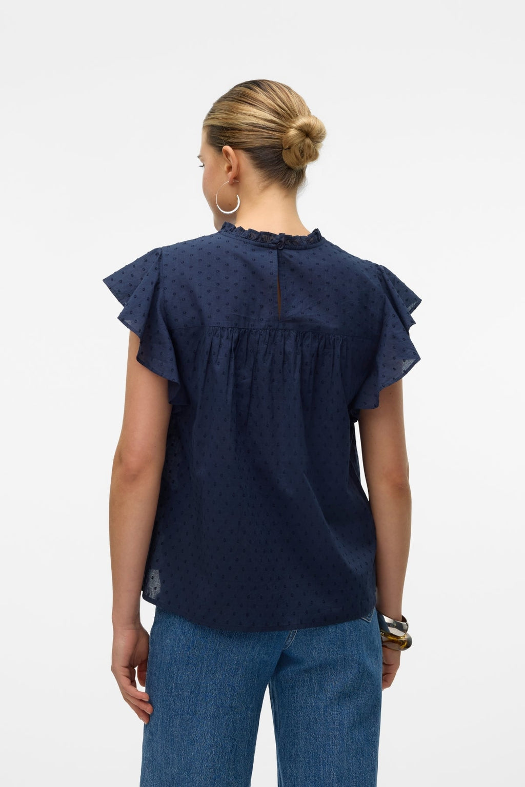 Trine-Spitzenoberteil – Marineblauer Blazer