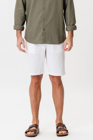Leinen Shorts - Weiß