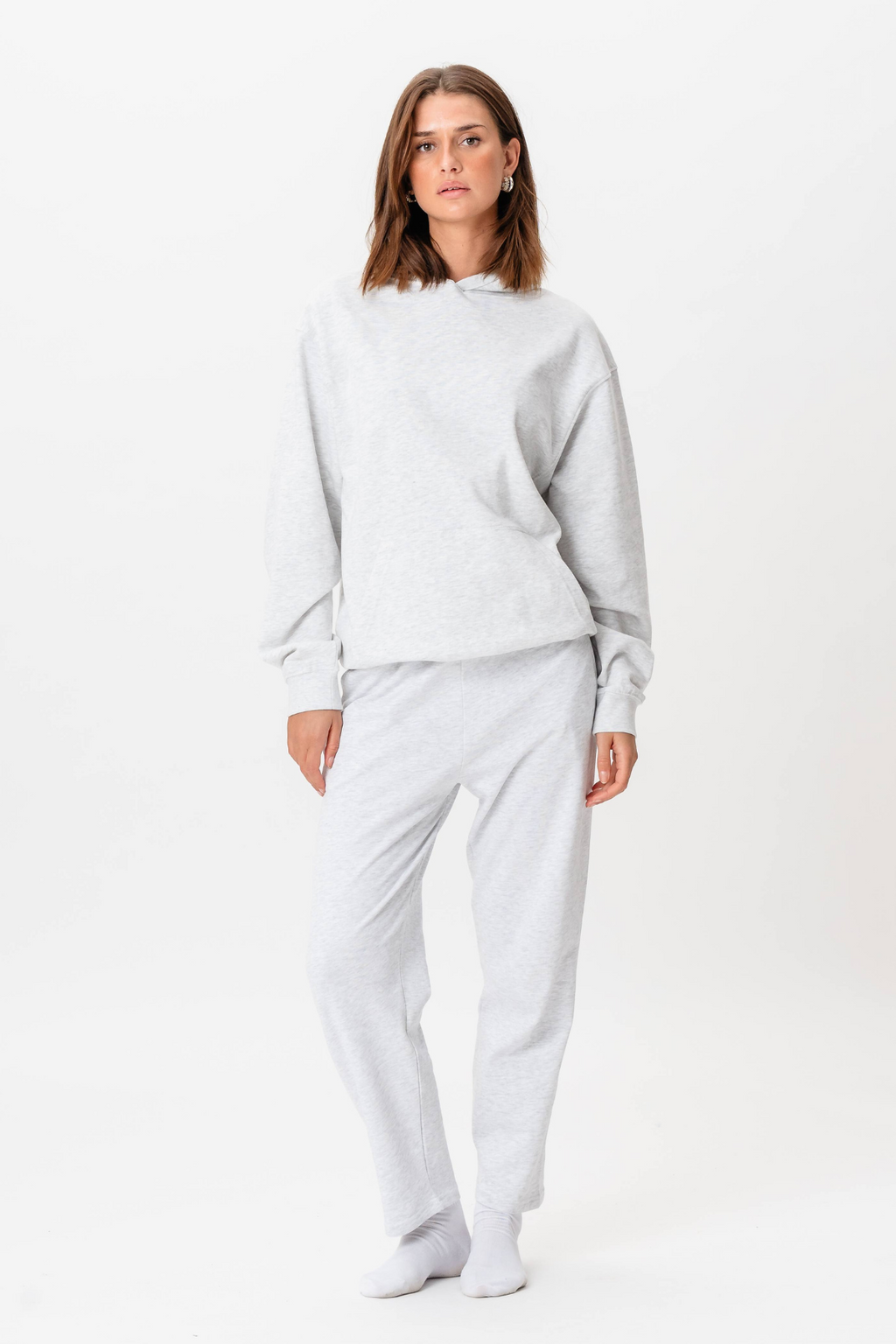 Hoodie ohne Kordelkordel - grau