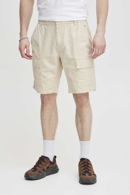 Cargo Linen Shorts - Oyster Gray - TeeShoppen Group™ - Shorts - Blend