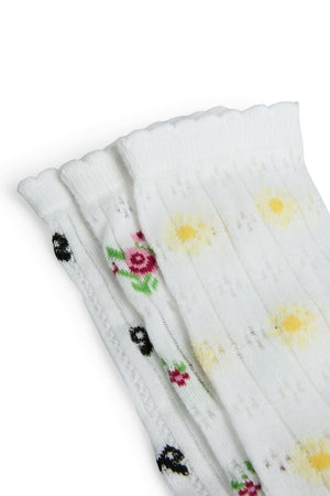 Bella Pointelle Socken 3er-Pack – Cloud Dancer