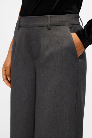 Lisa Wide Pant - mittelgraue Melange