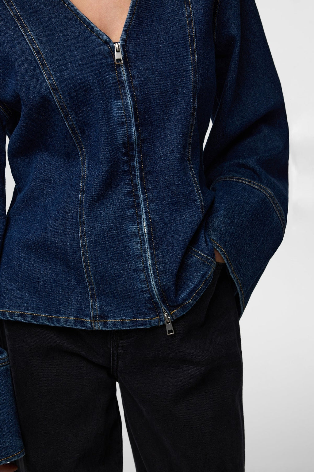 Flora Jeanshemd – Dunkelblauer Denim