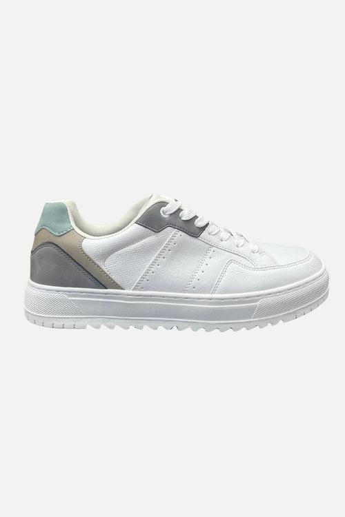 Classic Sneaker - White/Grey/Green - TeeShoppen Group™ - Shoes - TeeShoppen