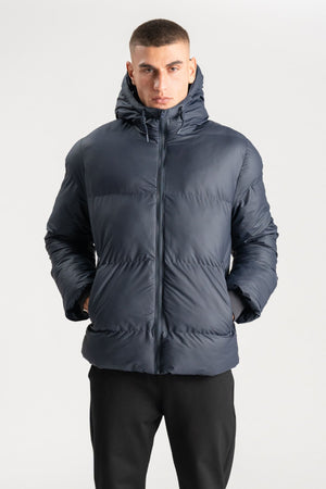 Beschichtete Kapuzenjacke - Navy