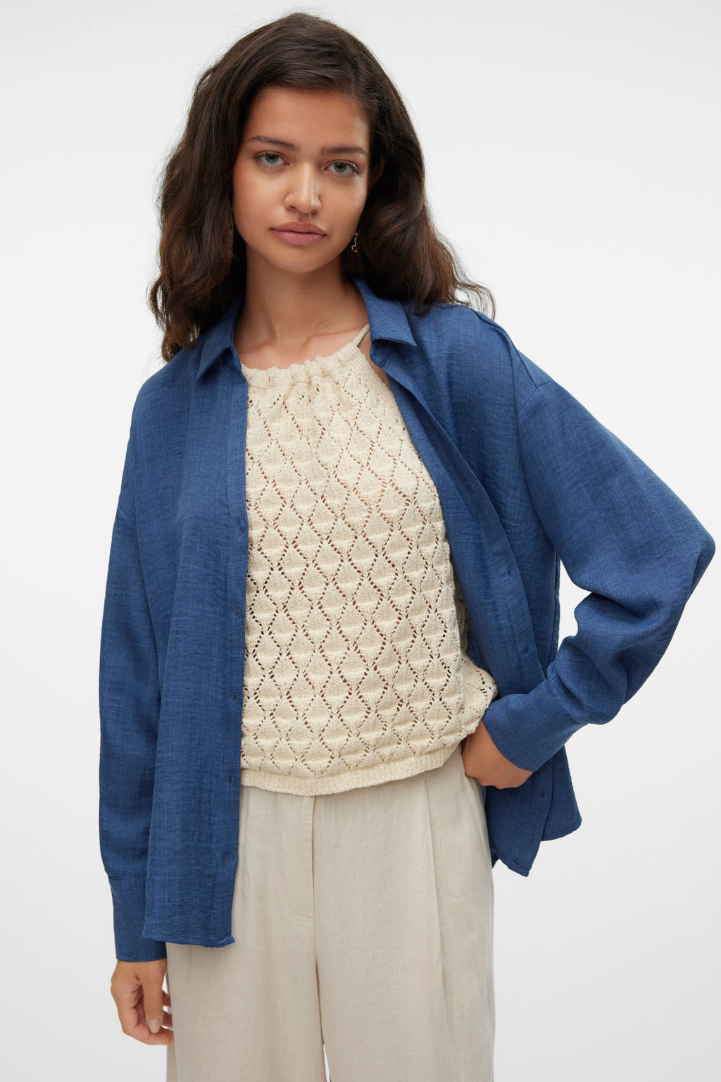 Melaney Queeny Hemd – Dark Denim Melange