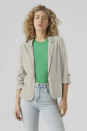 Jesmilo 3/4 Loose Blazer - Silberstreifen