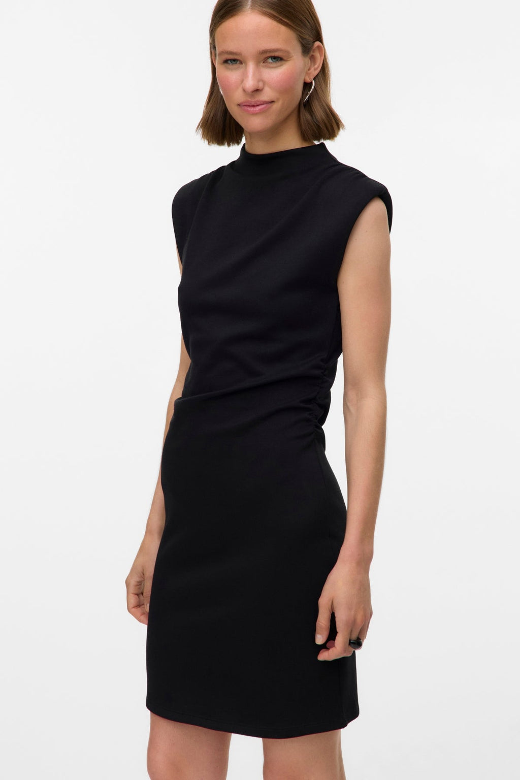 Nelli High Neck Short Dress - Schwarz