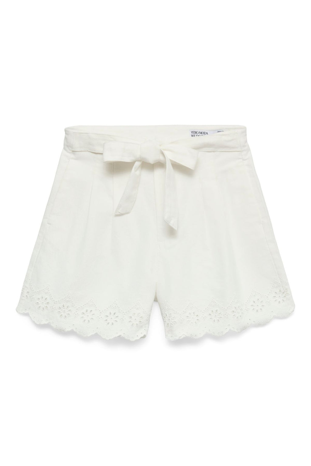 Airla Lose Farbbrod Shorts - Helles Weiß