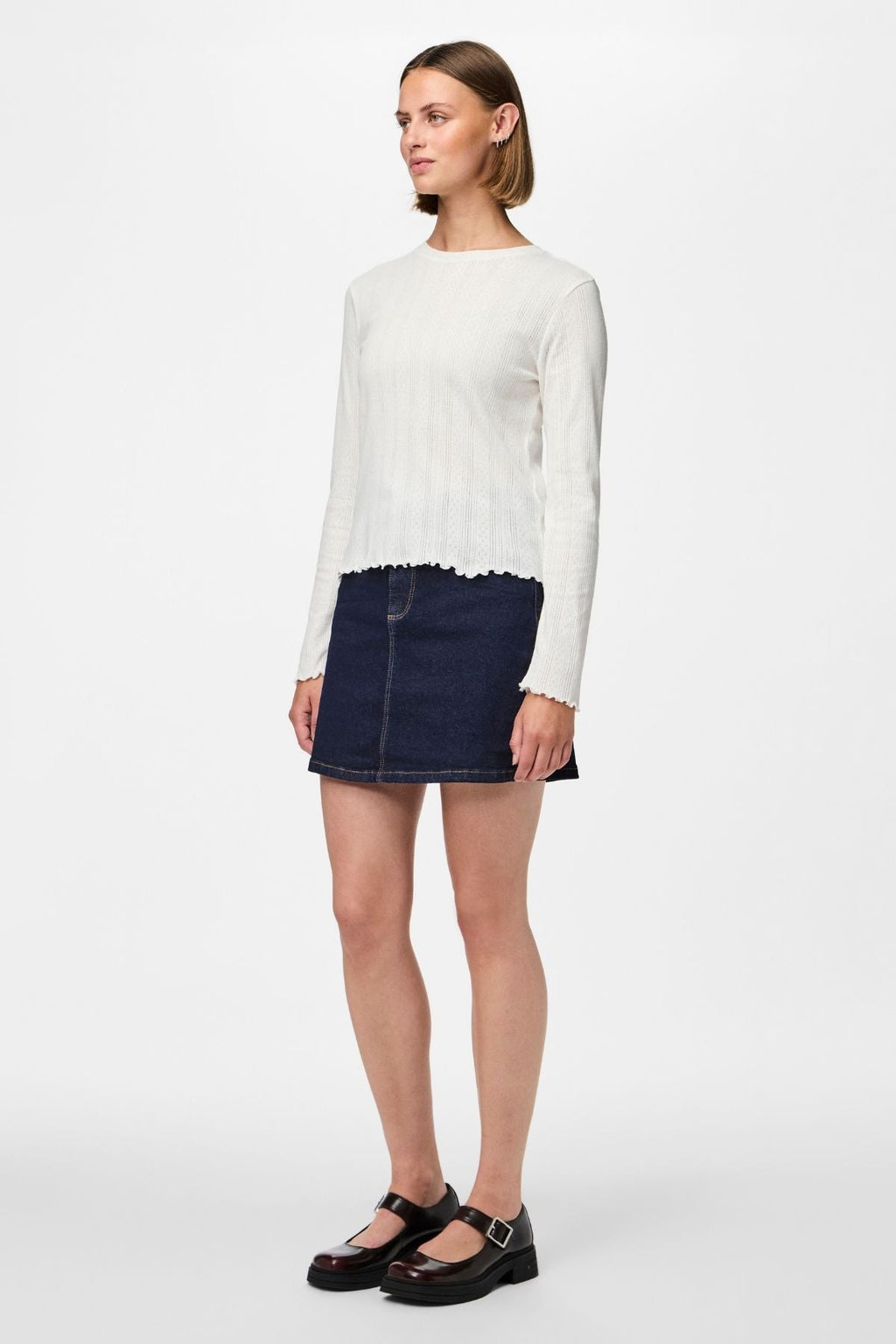 Marie O -Neck Poin Top - Cloud Dancer